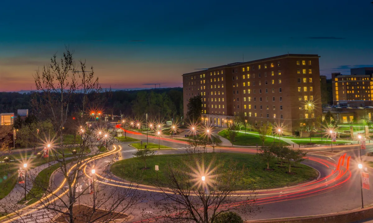 University of Maryland campus at dusk